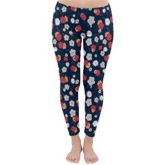 Flowers Pattern Floral Antique Floral Nature Flower Graphic Classic Winter Leggings