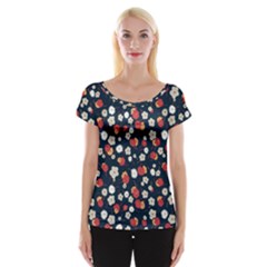 Flowers Pattern Floral Antique Floral Nature Flower Graphic Cap Sleeve Top