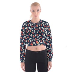 Flowers Pattern Floral Antique Floral Nature Flower Graphic Cropped Sweatshirt