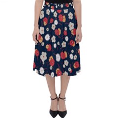 Flowers Pattern Floral Antique Floral Nature Flower Graphic Classic Midi Skirt by Maspions