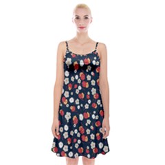 Flowers Pattern Floral Antique Floral Nature Flower Graphic Spaghetti Strap Velvet Dress