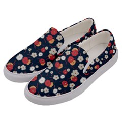 Flowers Pattern Floral Antique Floral Nature Flower Graphic Men s Canvas Slip Ons