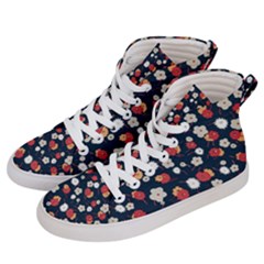 Flowers Pattern Floral Antique Floral Nature Flower Graphic Women s Hi-top Skate Sneakers