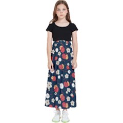 Flowers Pattern Floral Antique Floral Nature Flower Graphic Kids  Flared Maxi Skirt