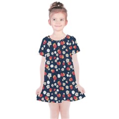 Flowers Pattern Floral Antique Floral Nature Flower Graphic Kids  Simple Cotton Dress