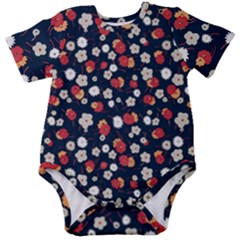 Flowers Pattern Floral Antique Floral Nature Flower Graphic Baby Short Sleeve Bodysuit