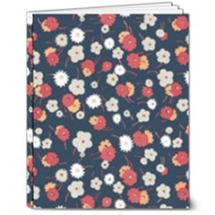 Flowers Pattern Floral Antique Floral Nature Flower Graphic 8  X 10  Hardcover Notebook by Maspions