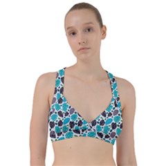 Leaves Monstera Pattern Nature Blue Purple Mauve Flora Sweetheart Sports Bra