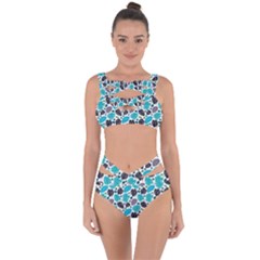 Leaves Monstera Pattern Nature Blue Purple Mauve Flora Bandaged Up Bikini Set 