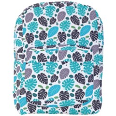 Leaves Monstera Pattern Nature Blue Purple Mauve Flora Full Print Backpack