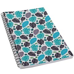 Leaves Monstera Pattern Nature Blue Purple Mauve Flora 5 5  X 8 5  Notebook by Maspions