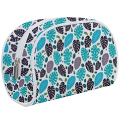 Leaves Monstera Pattern Nature Blue Purple Mauve Flora Make Up Case (large)