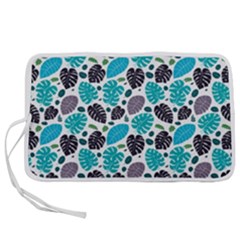 Leaves Monstera Pattern Nature Blue Purple Mauve Flora Pen Storage Case (s) by Maspions