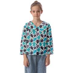 Leaves Monstera Pattern Nature Blue Purple Mauve Flora Kids  Sailor Shirt