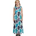 Leaves Monstera Pattern Nature Blue Purple Mauve Flora Kids  Satin Sleeveless Maxi Dress View1