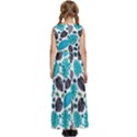 Leaves Monstera Pattern Nature Blue Purple Mauve Flora Kids  Satin Sleeveless Maxi Dress View4