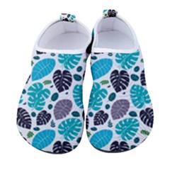 Leaves Monstera Pattern Nature Blue Purple Mauve Flora Men s Sock-style Water Shoes by Maspions