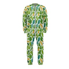 Leaves Tropical Background Pattern Green Botanical Texture Nature Foliage Onepiece Jumpsuit (kids)