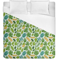 Leaves Tropical Background Pattern Green Botanical Texture Nature Foliage Duvet Cover (king Size)