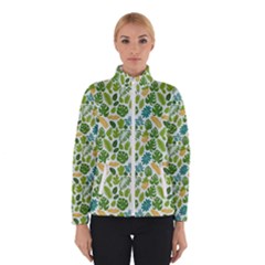 Leaves Tropical Background Pattern Green Botanical Texture Nature Foliage Women s Bomber Jacket