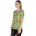 Leaves Tropical Background Pattern Green Botanical Texture Nature Foliage Women s V-Neck Scrub Top View2