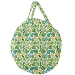 Leaves Tropical Background Pattern Green Botanical Texture Nature Foliage Giant Round Zipper Tote