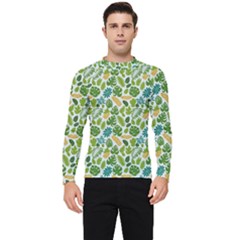 Leaves Tropical Background Pattern Green Botanical Texture Nature Foliage Men s Long Sleeve Rash Guard