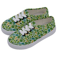 Leaves Tropical Background Pattern Green Botanical Texture Nature Foliage Kids  Classic Low Top Sneakers