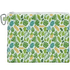 Leaves Tropical Background Pattern Green Botanical Texture Nature Foliage Canvas Cosmetic Bag (xxxl) by Maspions