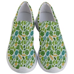 Leaves Tropical Background Pattern Green Botanical Texture Nature Foliage Women s Lightweight Slip Ons