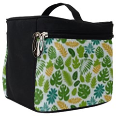 Leaves Tropical Background Pattern Green Botanical Texture Nature Foliage Make Up Travel Bag (big)