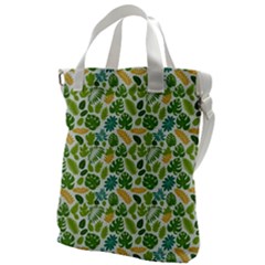 Leaves Tropical Background Pattern Green Botanical Texture Nature Foliage Canvas Messenger Bag