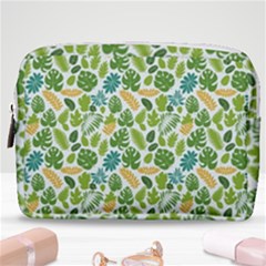 Leaves Tropical Background Pattern Green Botanical Texture Nature Foliage Make Up Pouch (medium) by Maspions