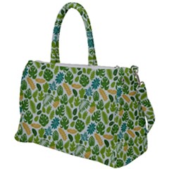 Leaves Tropical Background Pattern Green Botanical Texture Nature Foliage Duffel Travel Bag