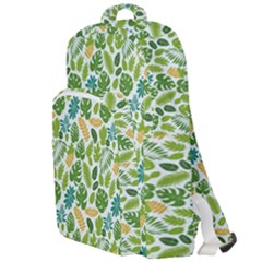 Leaves Tropical Background Pattern Green Botanical Texture Nature Foliage Double Compartment Backpack