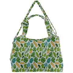 Leaves Tropical Background Pattern Green Botanical Texture Nature Foliage Double Compartment Shoulder Bag