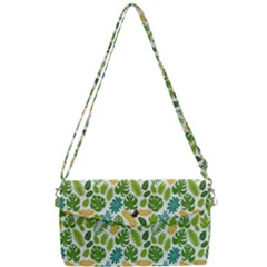 Leaves Tropical Background Pattern Green Botanical Texture Nature Foliage Removable Strap Clutch Bag