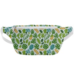 Leaves Tropical Background Pattern Green Botanical Texture Nature Foliage Waist Bag  by Maspions