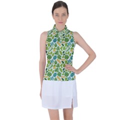 Leaves Tropical Background Pattern Green Botanical Texture Nature Foliage Women s Sleeveless Polo T-shirt by Maspions