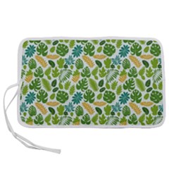 Leaves Tropical Background Pattern Green Botanical Texture Nature Foliage Pen Storage Case (s)