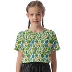 Leaves Tropical Background Pattern Green Botanical Texture Nature Foliage Kids  Basic T-shirt