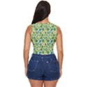 Leaves Tropical Background Pattern Green Botanical Texture Nature Foliage Women s Sleeveless Wrap Top View4