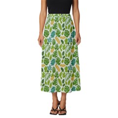 Leaves Tropical Background Pattern Green Botanical Texture Nature Foliage Classic Midi Chiffon Skirt