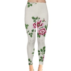 Vintage Flower Art Artwork Blooming Blossom Botanical Botany Nature Floral Pattern Everyday Leggings  by Maspions