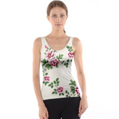 Vintage Flower Art Artwork Blooming Blossom Botanical Botany Nature Floral Pattern Women s Basic Tank Top by Maspions