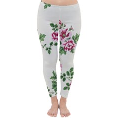 Vintage Flower Art Artwork Blooming Blossom Botanical Botany Nature Floral Pattern Classic Winter Leggings by Maspions