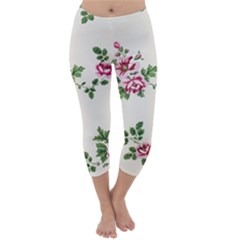 Vintage Flower Art Artwork Blooming Blossom Botanical Botany Nature Floral Pattern Capri Winter Leggings 