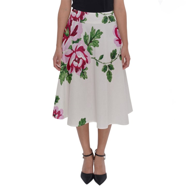 Vintage Flower Art Artwork Blooming Blossom Botanical Botany Nature Floral Pattern Perfect Length Midi Skirt