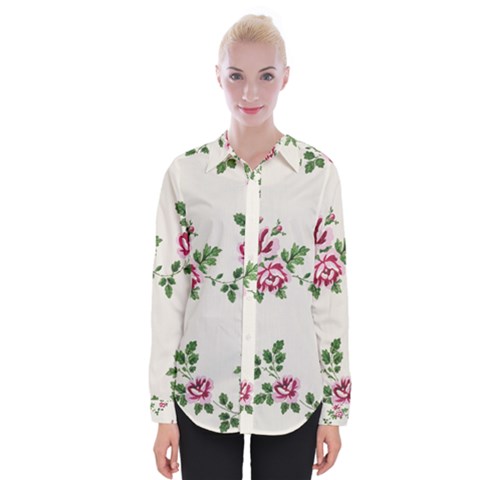 Vintage Flower Art Artwork Blooming Blossom Botanical Botany Nature Floral Pattern Womens Long Sleeve Shirt by Maspions