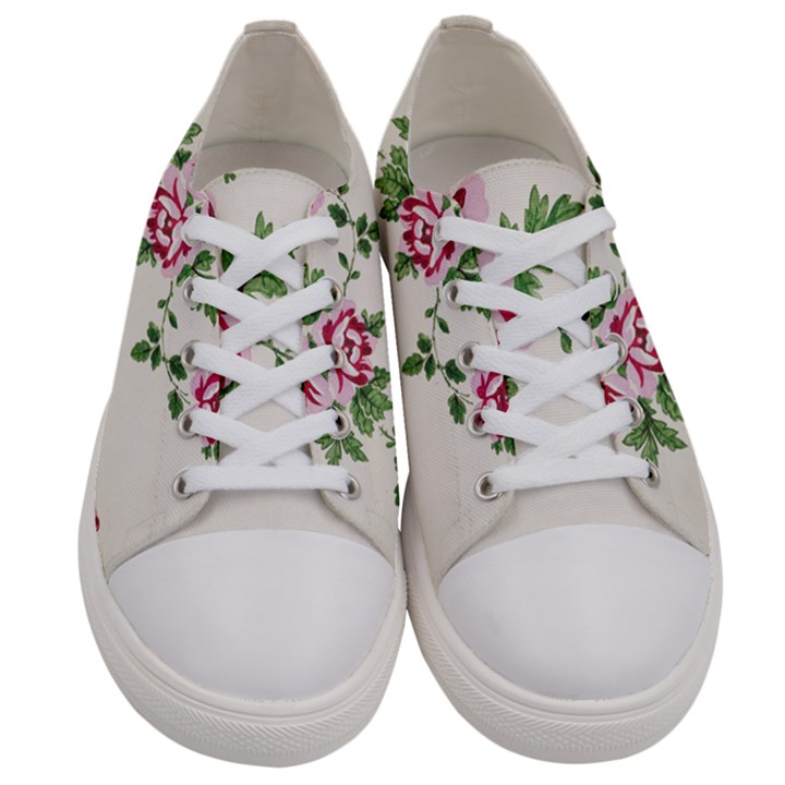 Vintage Flower Art Artwork Blooming Blossom Botanical Botany Nature Floral Pattern Men s Low Top Canvas Sneakers